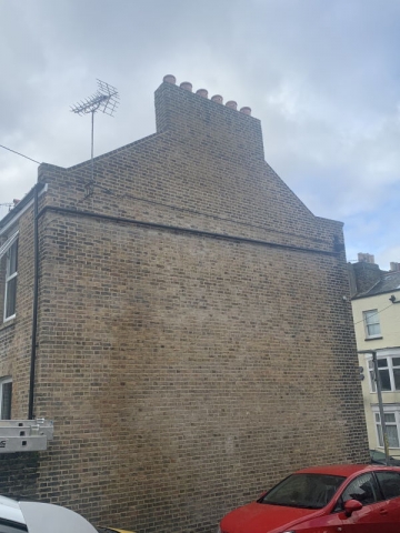 The gable on this property in Thanet had a damp problem. The entire side has had the damp problem solved by pointing with a breathable lime mortar.