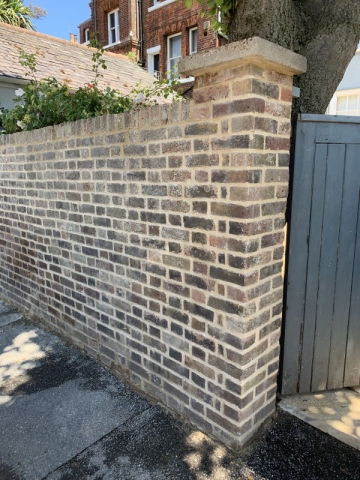 This Victorian Wall in Deal was brought back to life with all traditional methods and a lime mortar that matched the original