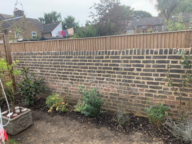 Victorian Garden Wall in Faversham lime mortar pointing