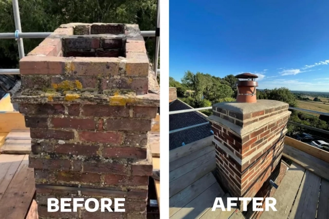 Chimney repoint,capping and rendering