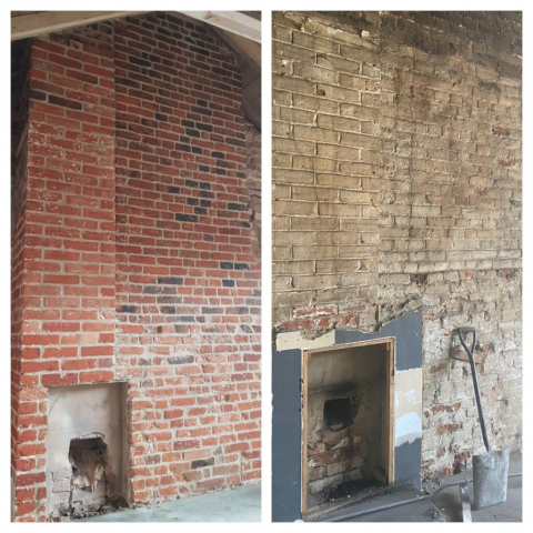 reppoint and clean of an internal chimney and fire hearth