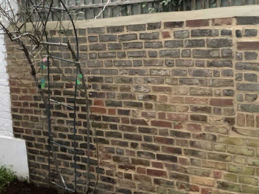 This wall in Gillingham had a miss match of repairs and damaged bricks. We changed all the damaged bricks with handmade imperials, we then aged them to match their surroundings .